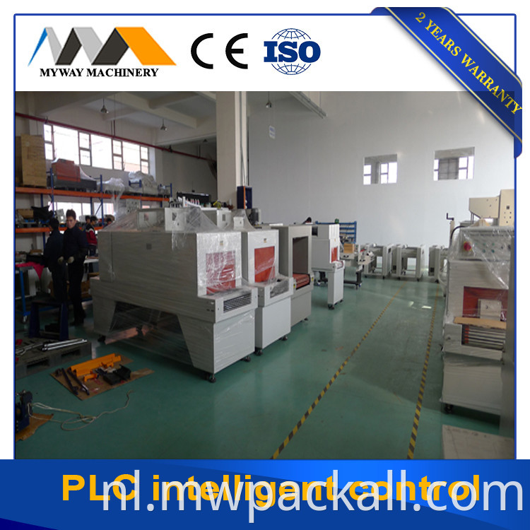 Carton Box schoenen geschenk Pet Pet Bottle POF Film Heat L Bar Sealer Krimp Tunnel Wrap Wikkelmachine